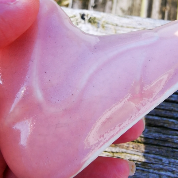 Vintage Porcelain Salmon Pink Baby Shoe Planter - Picture 9 of 14